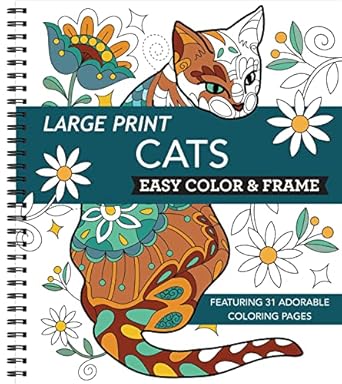 Cats - Easy Color & Frame Coloring Book