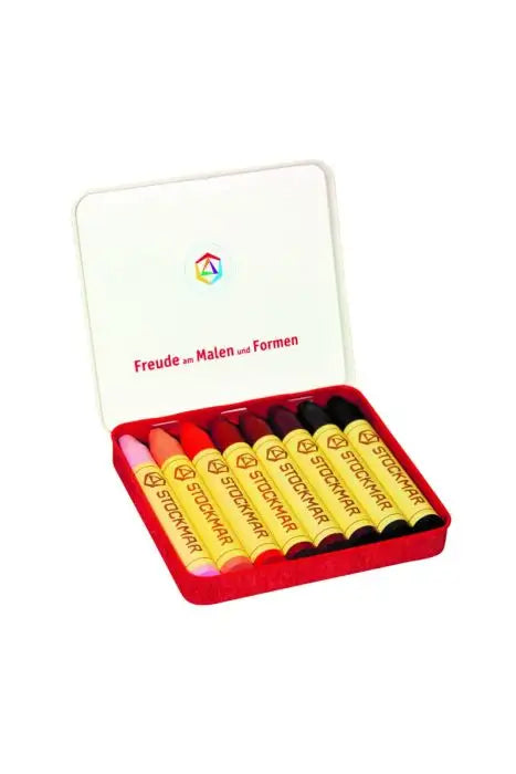 Wax Crayons, Stick, Tin Case - 8 assorted skin tones