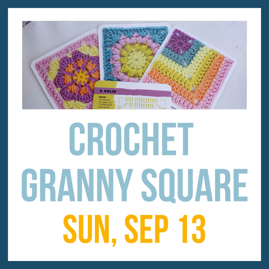 Crochet Granny Square; Sun, Sep 13 @ 2:00pm