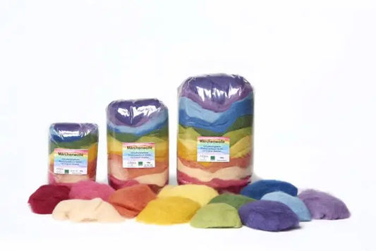Plant-dyed Fairy Tale Wool, 50 g - 12 rainbow colors