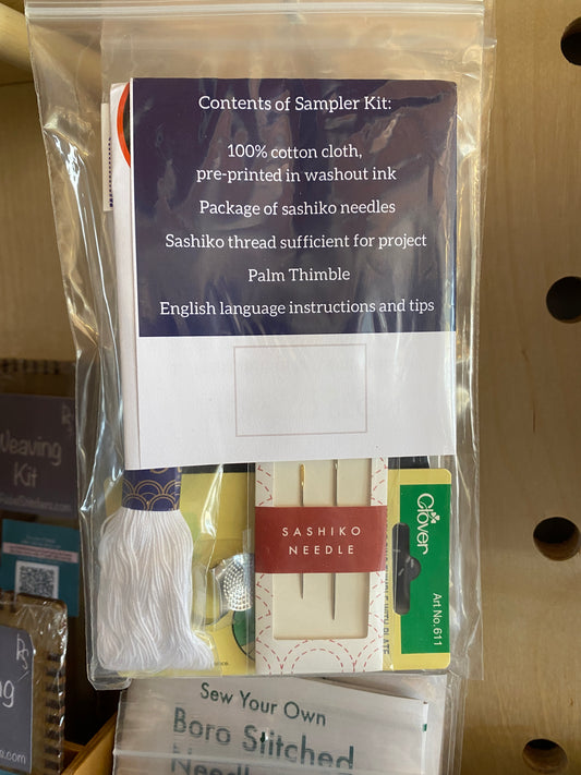 Sashiko Kit: Blue Wave (seigaiha) -- navy