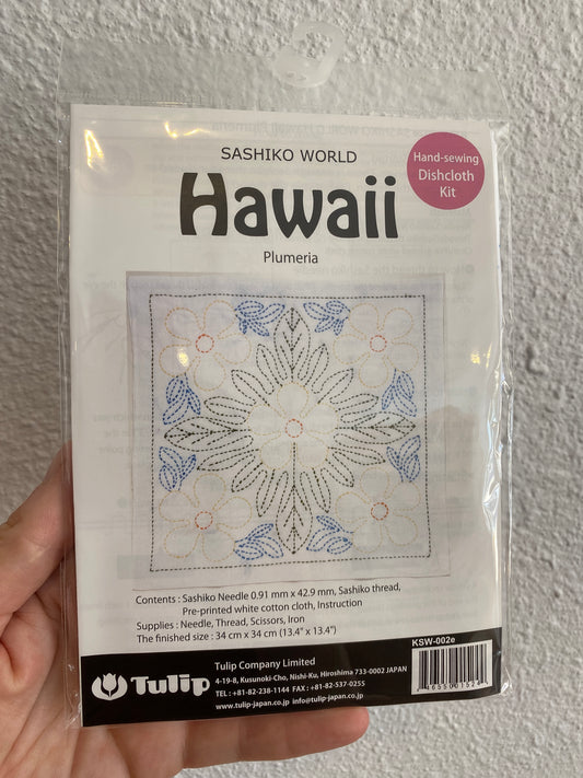 Sashiko World Kit - Hawaii Plumeria