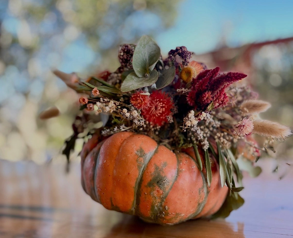 Dried Floral Pumpkin Arrangement; Thur, Oct 22 @ 5:30pm**