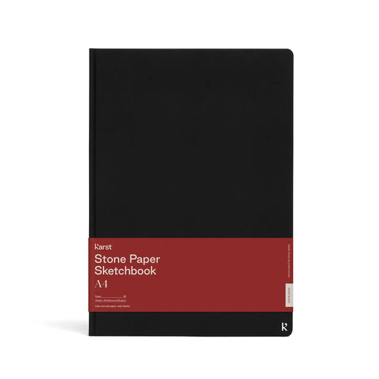 Karst A4 Black Hardcover Sketchbook; Plain