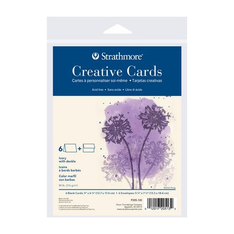 Creative Card Ivory Deckled Edge 6Pk 5 X 6.875
