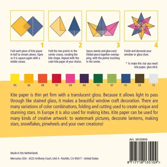 Kite Paper 6"x6" - 100 sheet block, 11 Colors