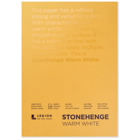 Stonehenge Tapebound 5X7 Warm White 250 Gram 15 Sheet Pad