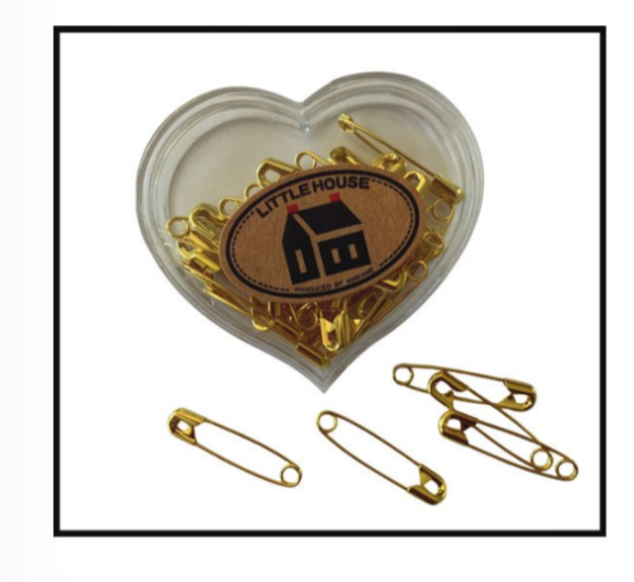 Safety Pins in heart box