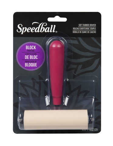 Soft Rubber Brayer Heavy Duty Steel Frame 1-1/2 Inch