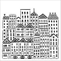 City Buildings Stencil