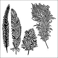 Feathers Stencil