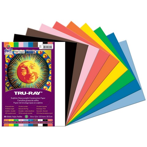 Tru Ray Sulphite Construction Assorted 50 Pack 9X12