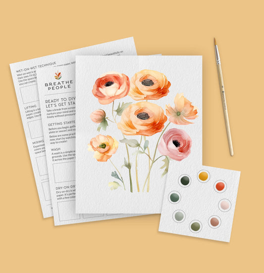 Ranunculus -- All-in-one Large Watercolor Kit