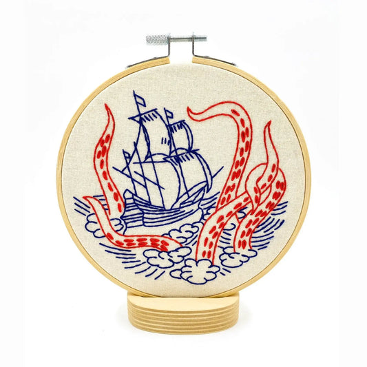 Kraken & Ship Embroidery Kit