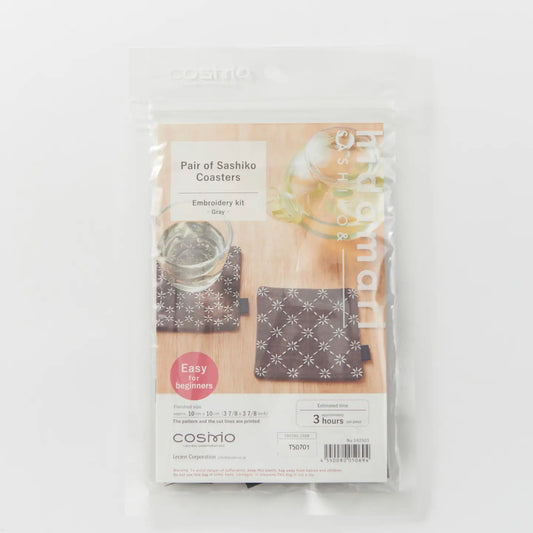 Grey Sashiko Coaster Kit