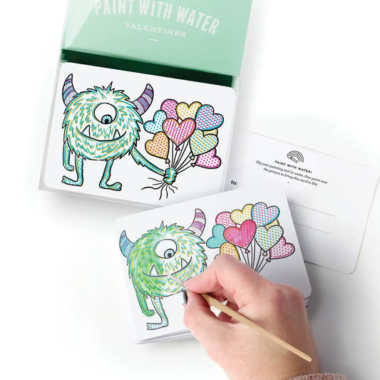 Valentines Monster Cards - Paint With Water