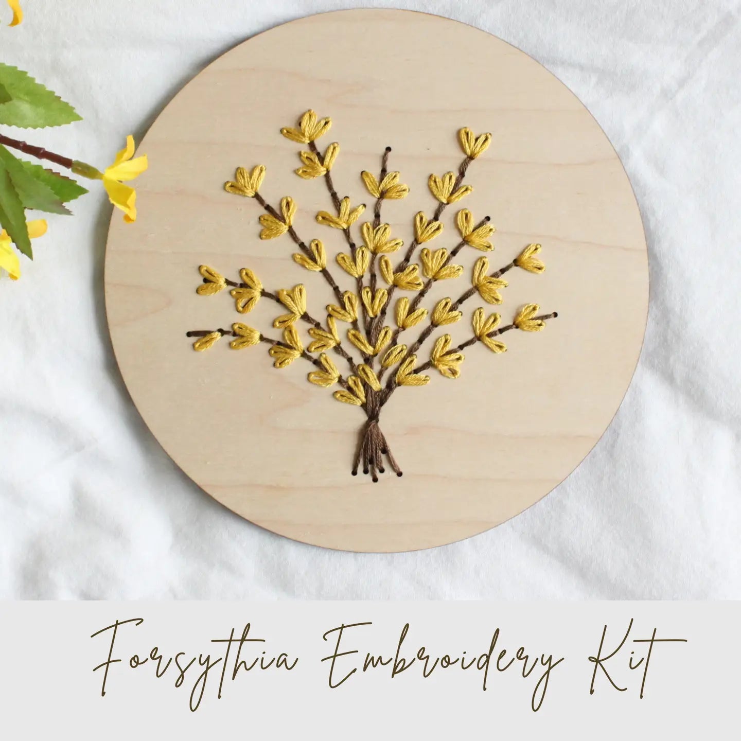 Forsythia Wood Embroidery Kit