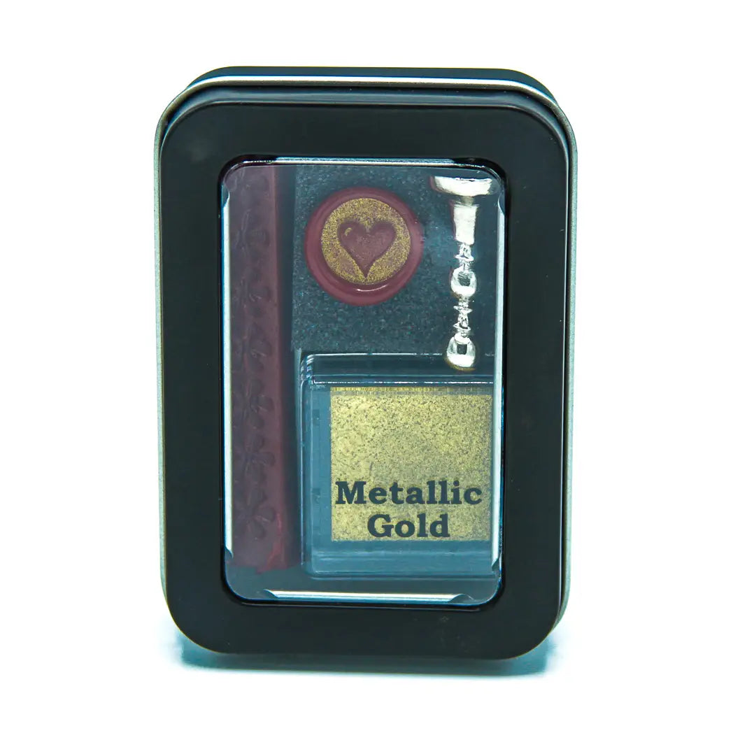 Red Heart w Gold - Wax & Ink Sealing Kit