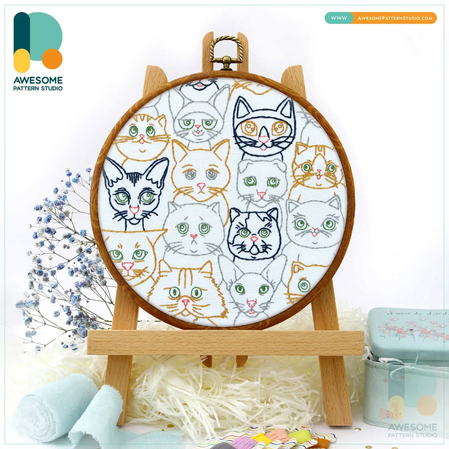 Cats Embroidery Kit