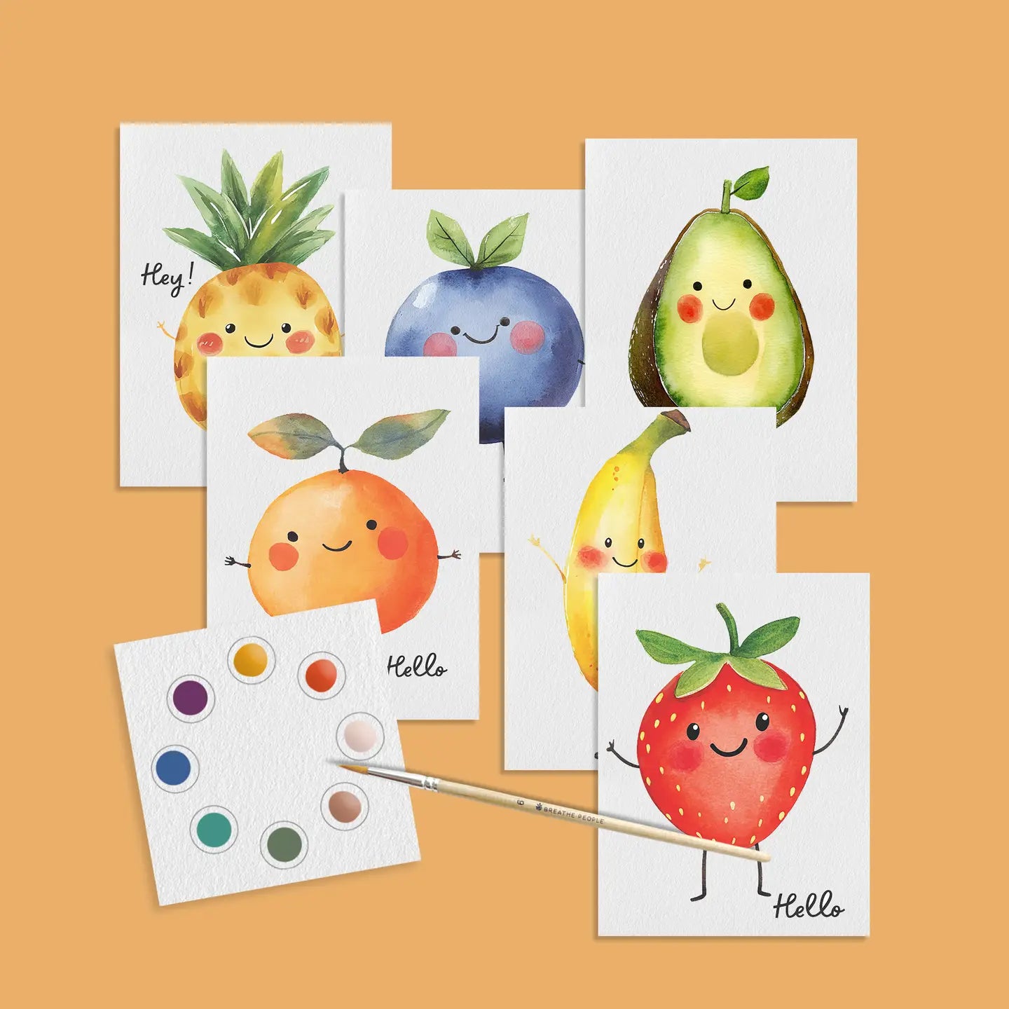 All-in-one Mini Watercolor Kit - Fruit for Kids