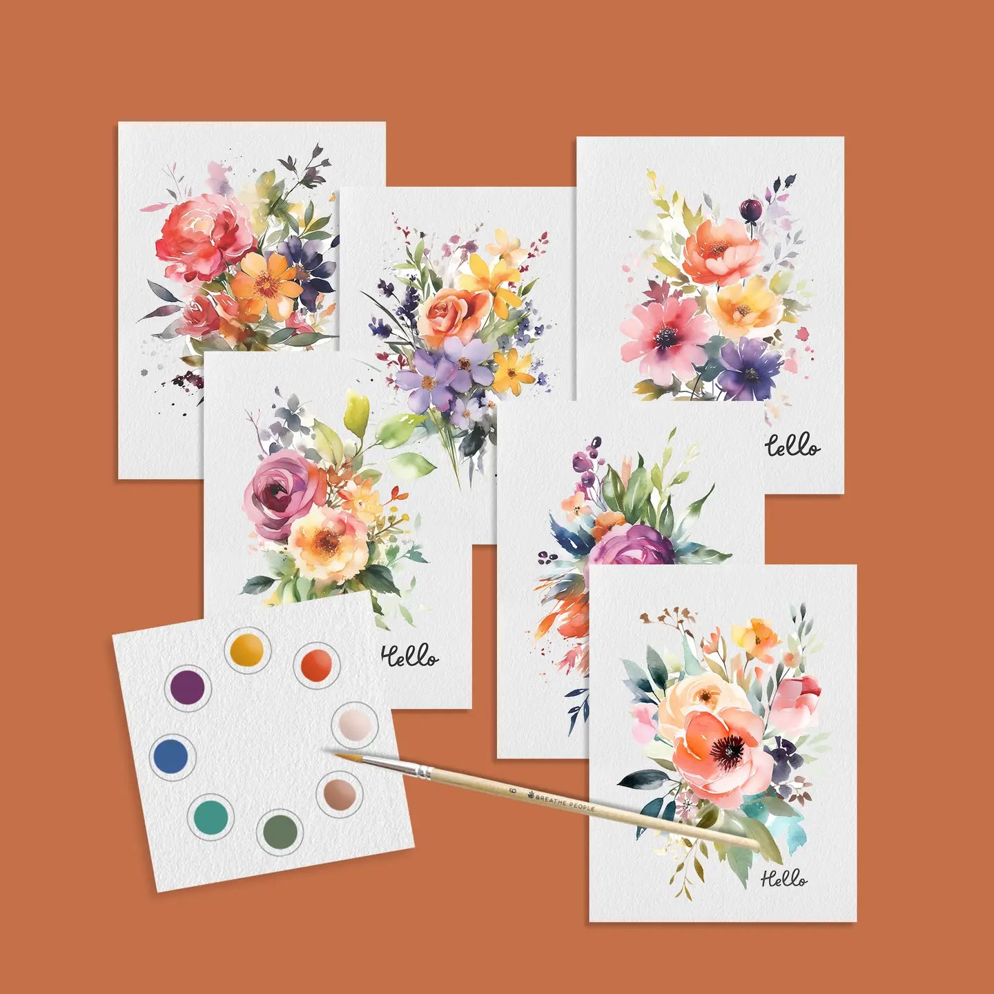 All-in-one Mini Watercolor Kit - Florals