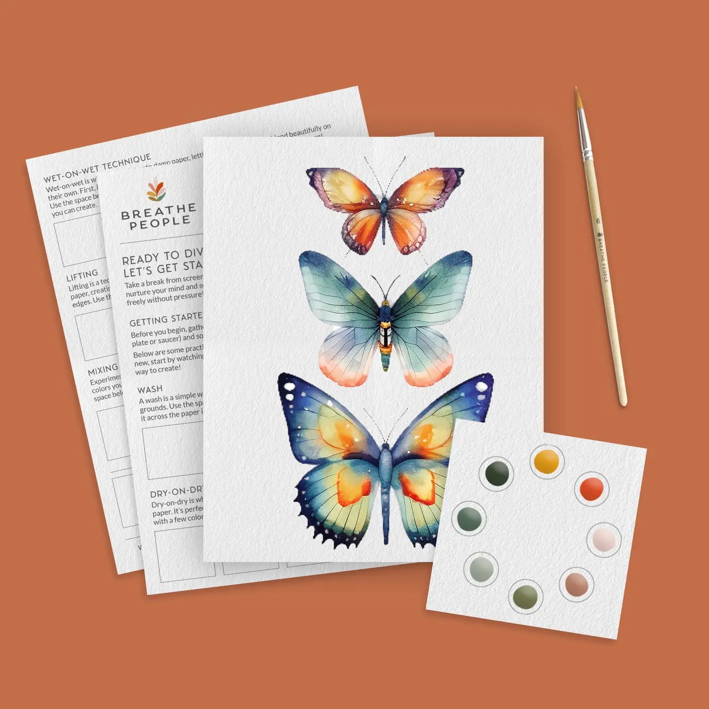 All-in-one Large Watercolor Kit -- Butterflies