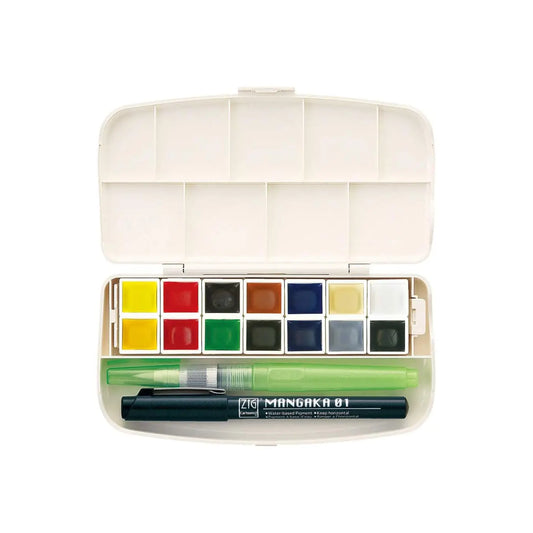 Kuretake Gansai Tambi Travel set; 14 colors
