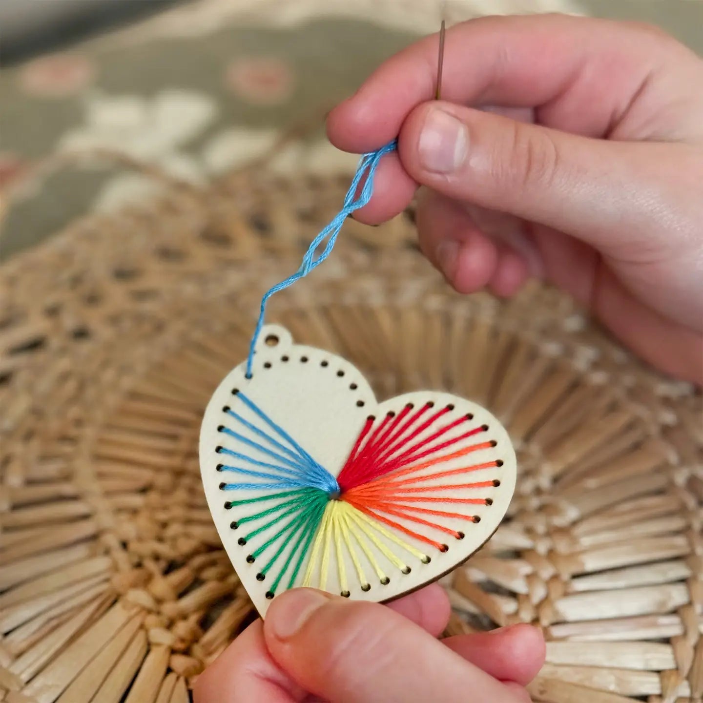 Heart Stitched Key Ring Kit