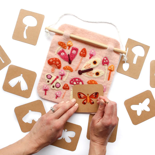 Moth & Mushrooms Banner Needle Felting Crafting Kit