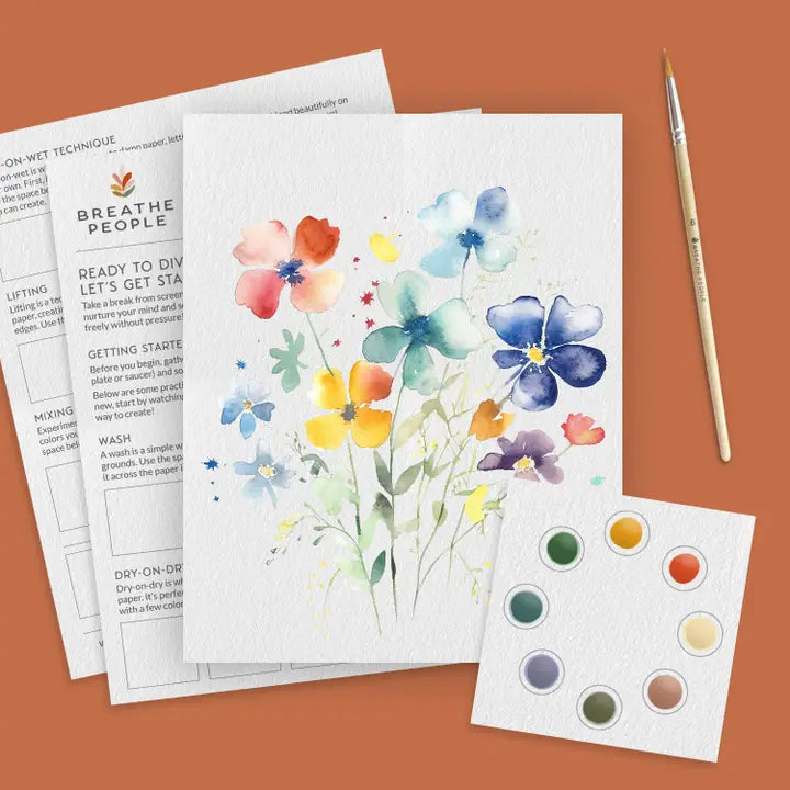 Summer Flowers: All-in-one Large Watercolor Kit