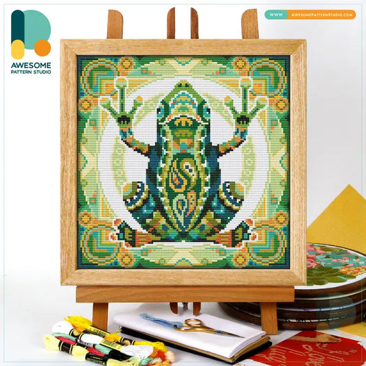 Frog Mandala - Counted Cross Stitch Kit