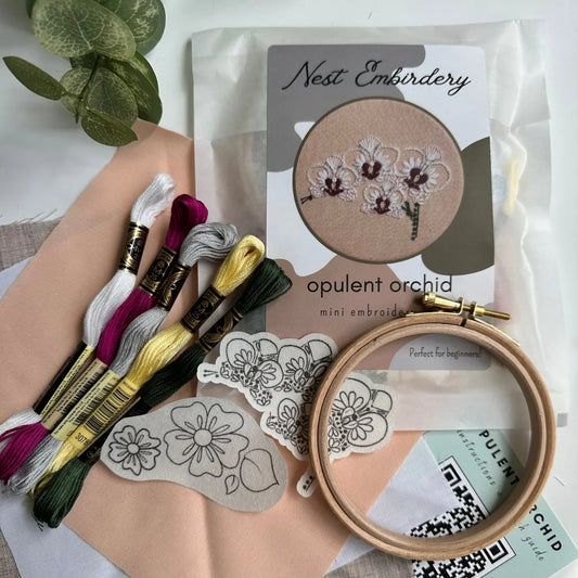 Opulent Orchid Mini Embroidery Kit