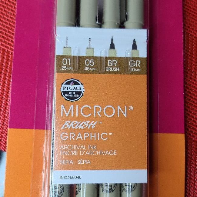 Pigma Micron Pen Sepia Set Of 4