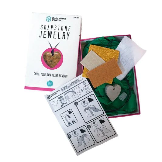 Soapstone Carving Kit - Heart Pendant